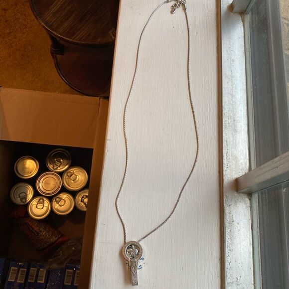 Brighton silver‎ scrolled heart Badge Clip lanyard long Necklace - Picture 5 of 6